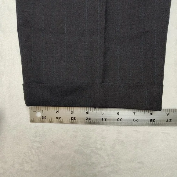 Canali Pants Mens 58 38x28 Gray Pinstripe Wool Pleated Dress Trousers Made Italy